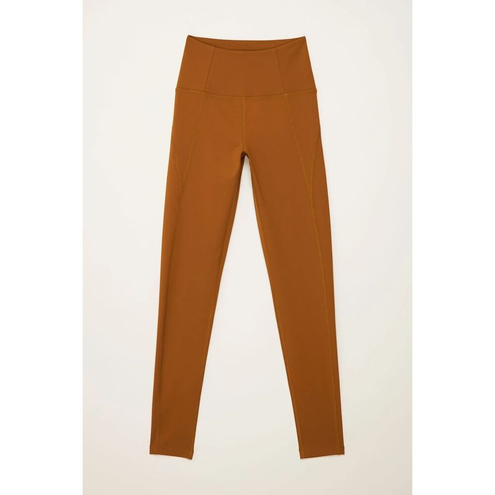 Girlfriend Collective Compressive High Rise Leggings in Saddle Orange size M